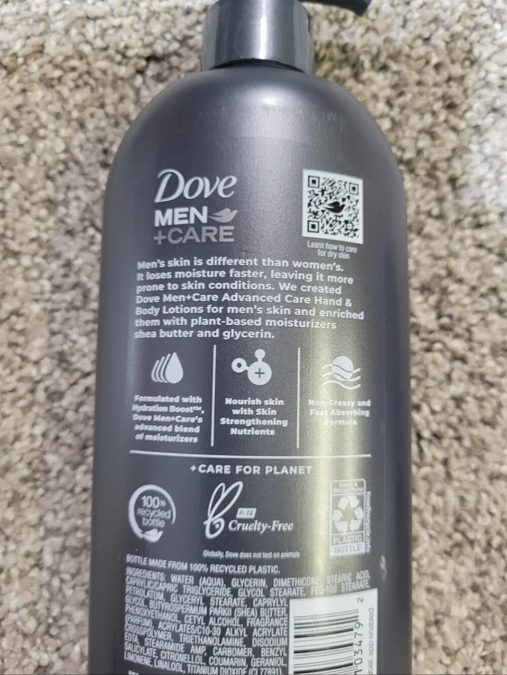 (2) Dove Men+Care Rough Dry Skin Comfort Replenishing Hand & Body Lotion 13.5 oz